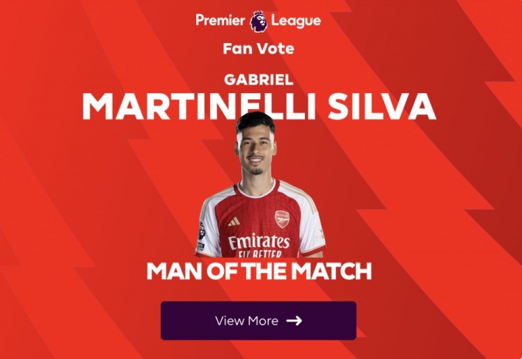 ✨Well deserved! Martinelli won the official Premier League fan vote Arsenal v Manchester City’s best
